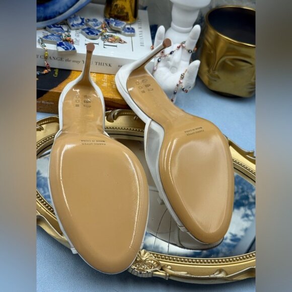 🆕 BLACK SUEDE STUDIO 🧿 NWOB Sammie 100 White Mesh Bow Mule Sandals, Sz 40 US9 - Picture 13 of 16